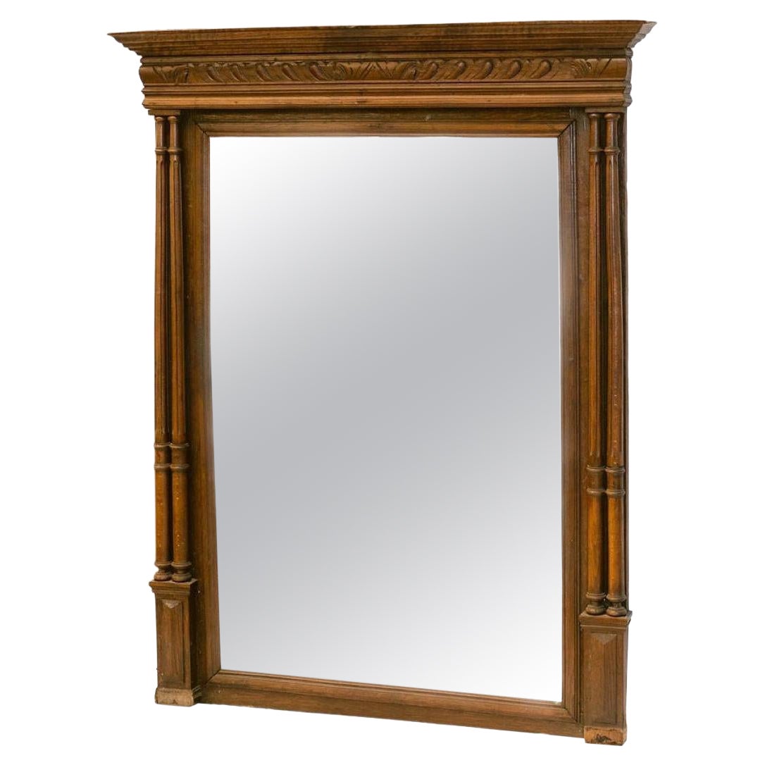 French Carved Overmantel Mirror For Sale