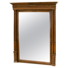 Antique French Carved Overmantel Mirror