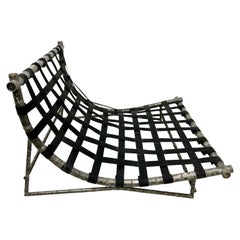 1960s Contoured Low Chaise Lounge Chair Faux Bamboo & Aluminum Mexico City