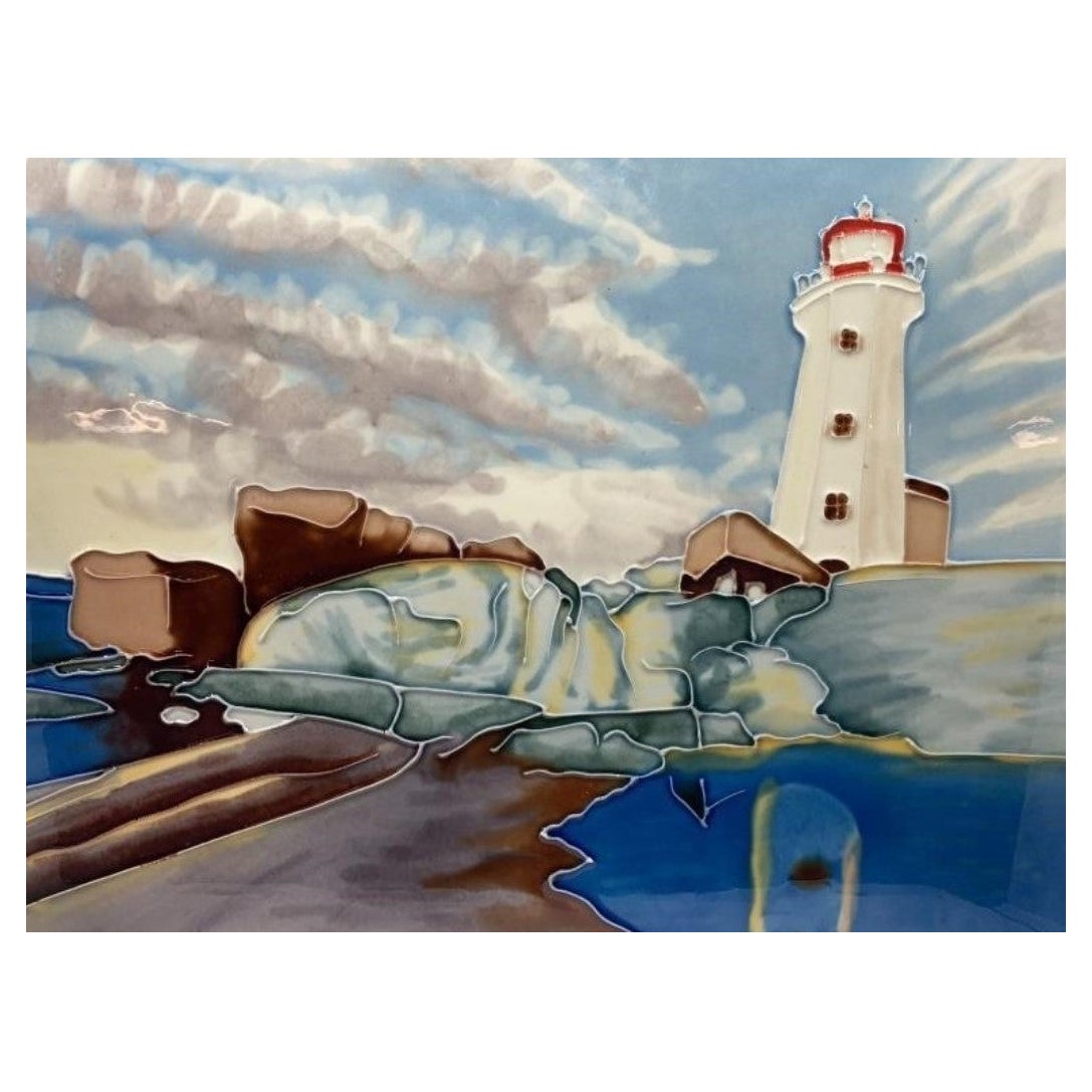 Hand Painted Ceramic Wall Art of Peggy's Cove Nova Scotia