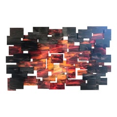 "Dusk" Original Glass and Metal Wall Sculpture