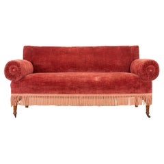 Antique English 19th Century Velvet Sofa