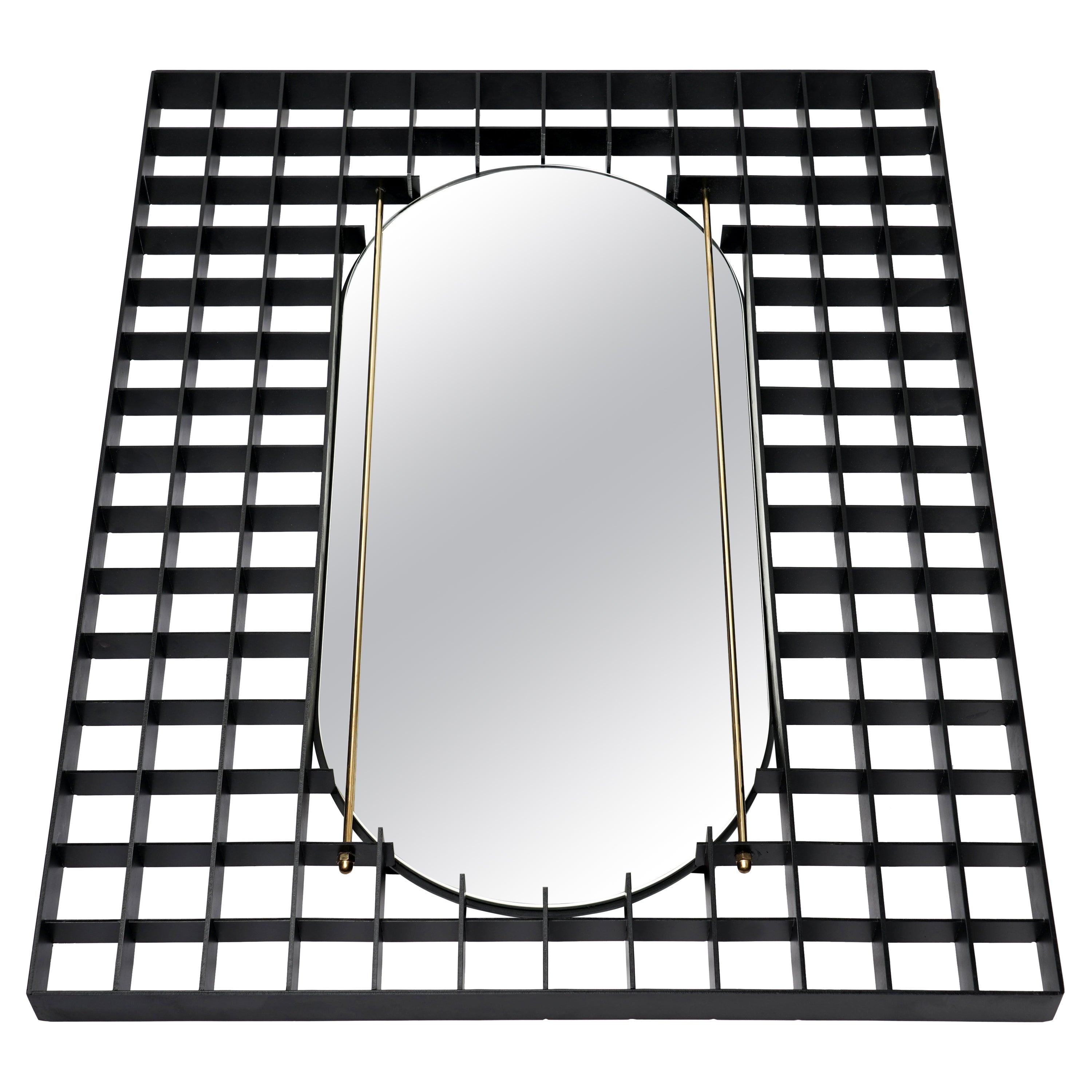 Contemporary Art Harm de Veer Design Mirror M2 The Reminder Schwarzes Metall