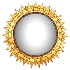 '50s Line Vautrin 'Soleil À Pointes N.3' Mirror in Gold Talosel