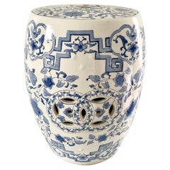 Chinoiserie Blue and White Porcelain Garden Stool