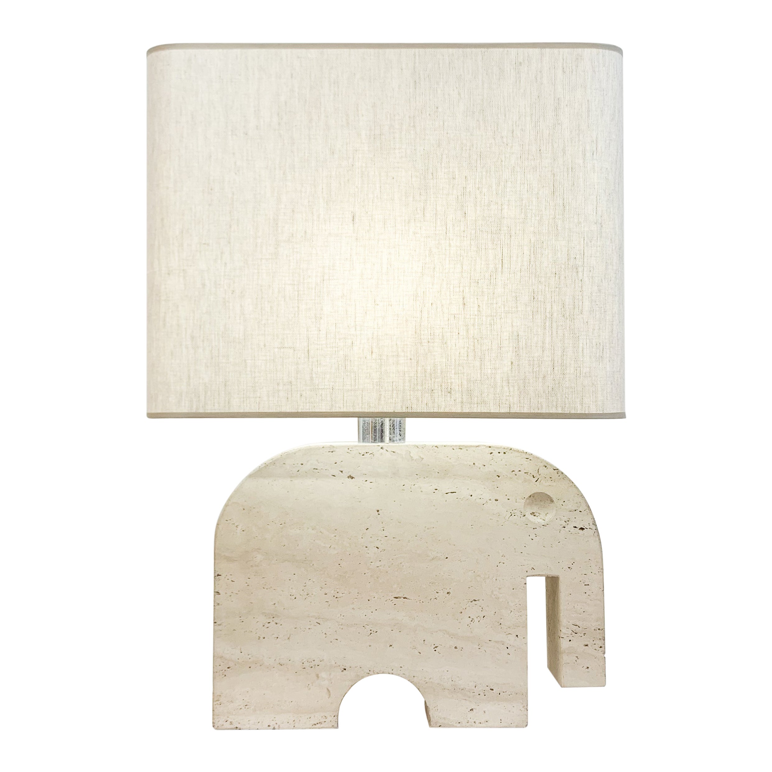 Mid-Century Travertine Elephant Table Lampe by Fratelli Mannelli for Signa For Sale