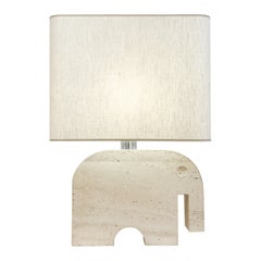 Mid-Century Travertine Elephant Table Lampe by Fratelli Mannelli for Signa