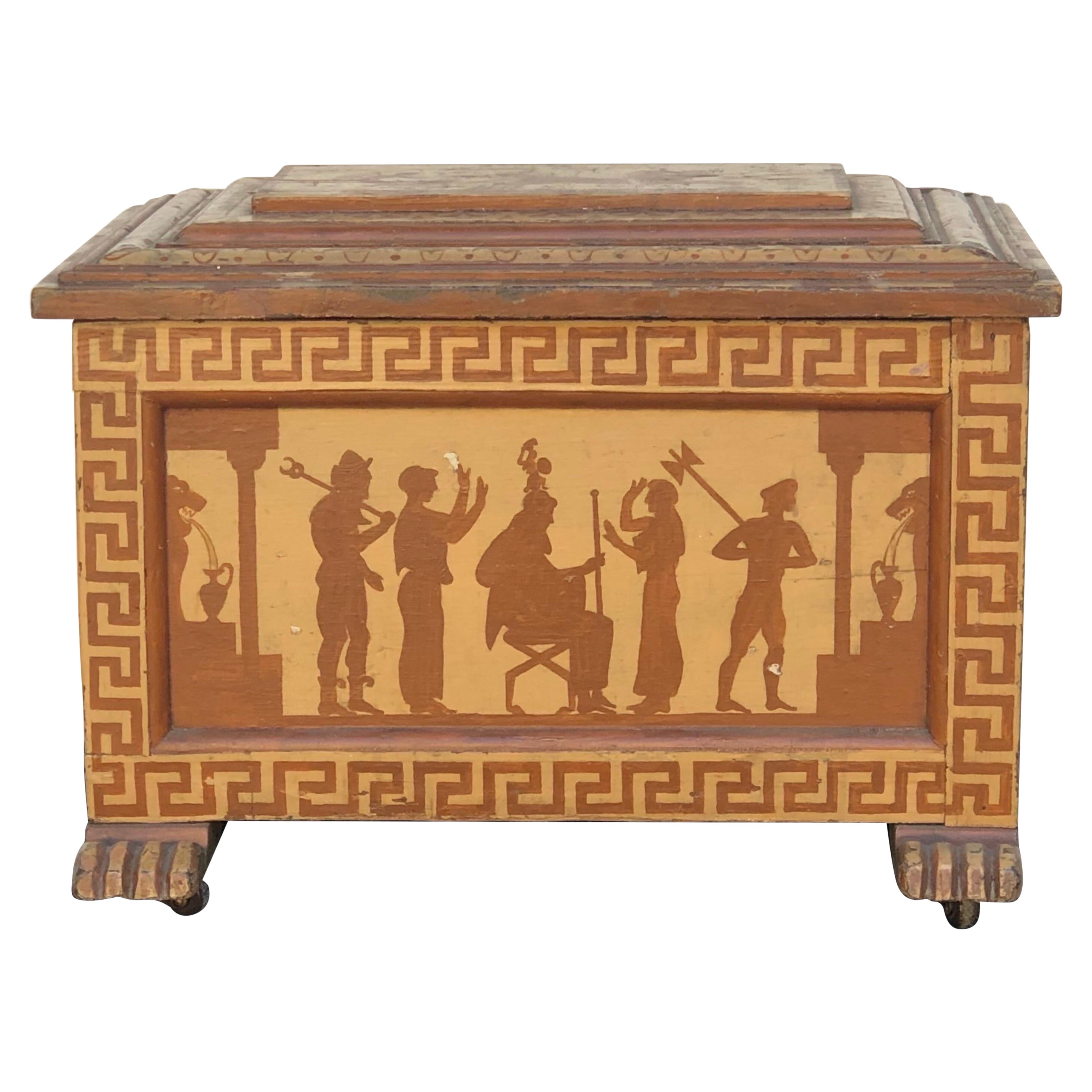 Englische Regency-Schachtel mit Sarkophag im ägyptischen Revival-Stil
