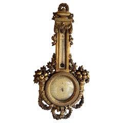 19th Century French Giltwood Barometer