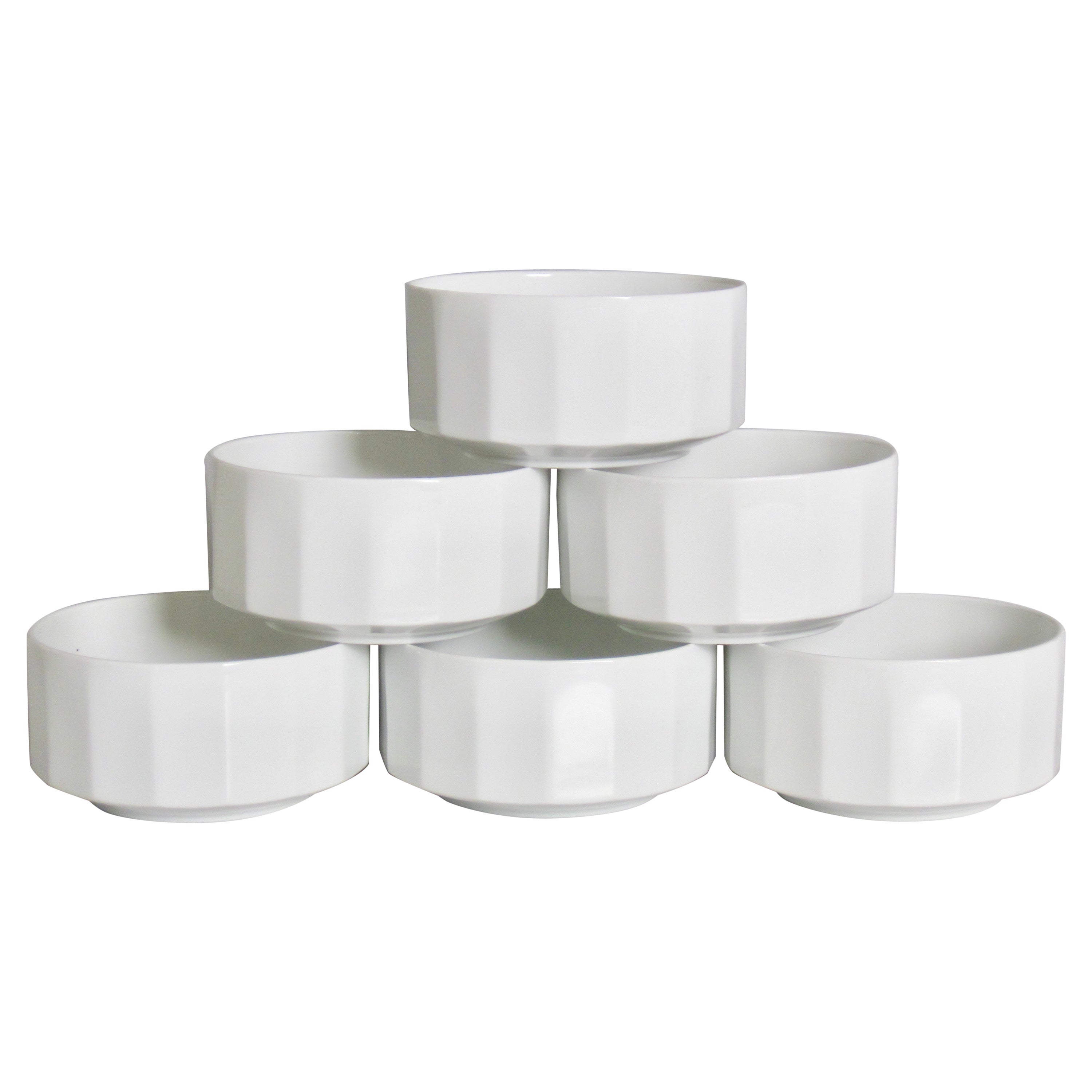 Tapio Wirkkala Rosenthal Germany Studio-Linie White Polygon Bowls, Set of Six