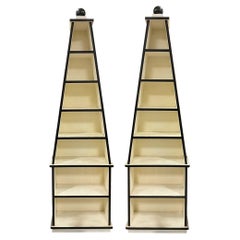 1970s Italian Neo-Classical Style Obelisk Form Etageres / Bookcases / Shelves, 2