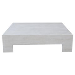 1970s Italian Navona Travertine Low Coffee Table