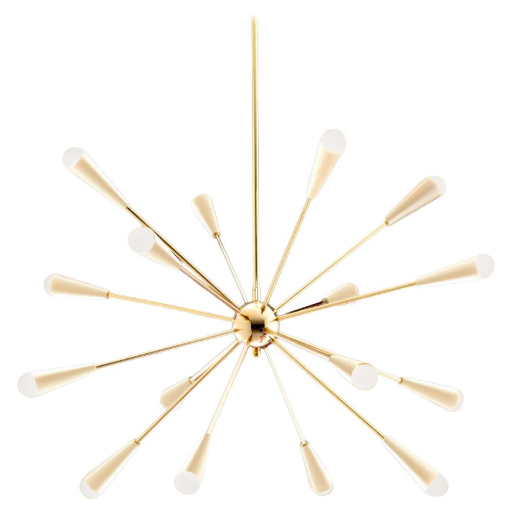 Achille & Pier Castiglioni Lámpara de latón "Sputnik" en marfil para Stilnovo