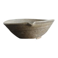 Japanese Very Old Antique Pottery Bowl/1100s-1250/Rare Wabi-Sabi Vase
