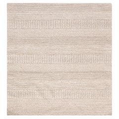 Tapis moderne en laine beige et gris à tissage plat de Doris Leslie Blau