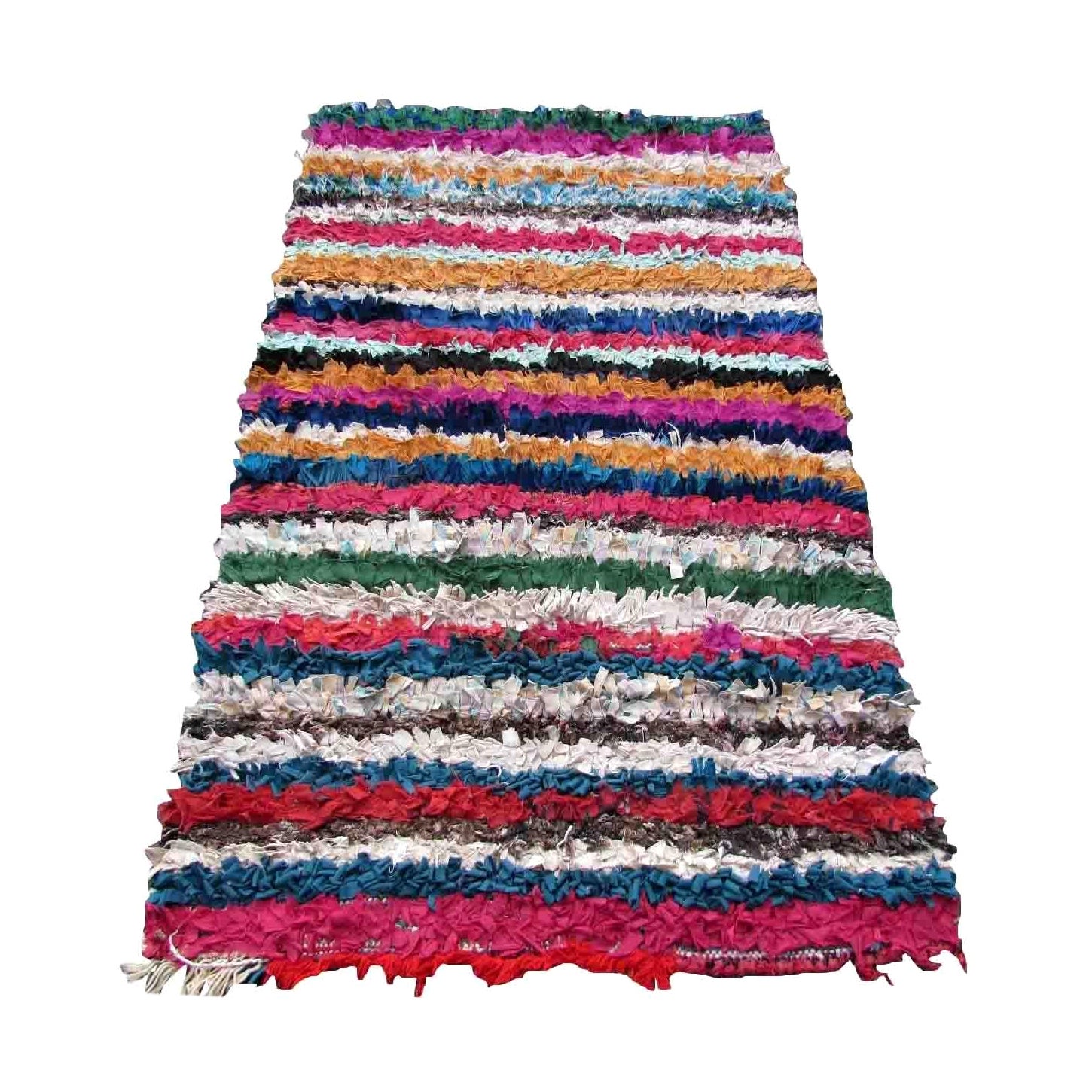 Handgefertigter marokkanischer Boucherouite-Teppich im Vintage-Stil, 1970er Jahre, 1Q19 im Angebot