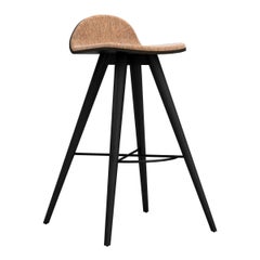 Painted Ash and Corkfabric Contemporary Counter Stool by Alexandre Caldas