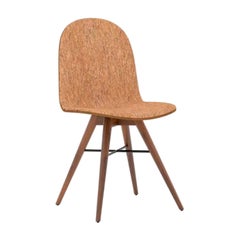 Walnut and Corkfabric Contemporary Chair by Alexandre Caldas