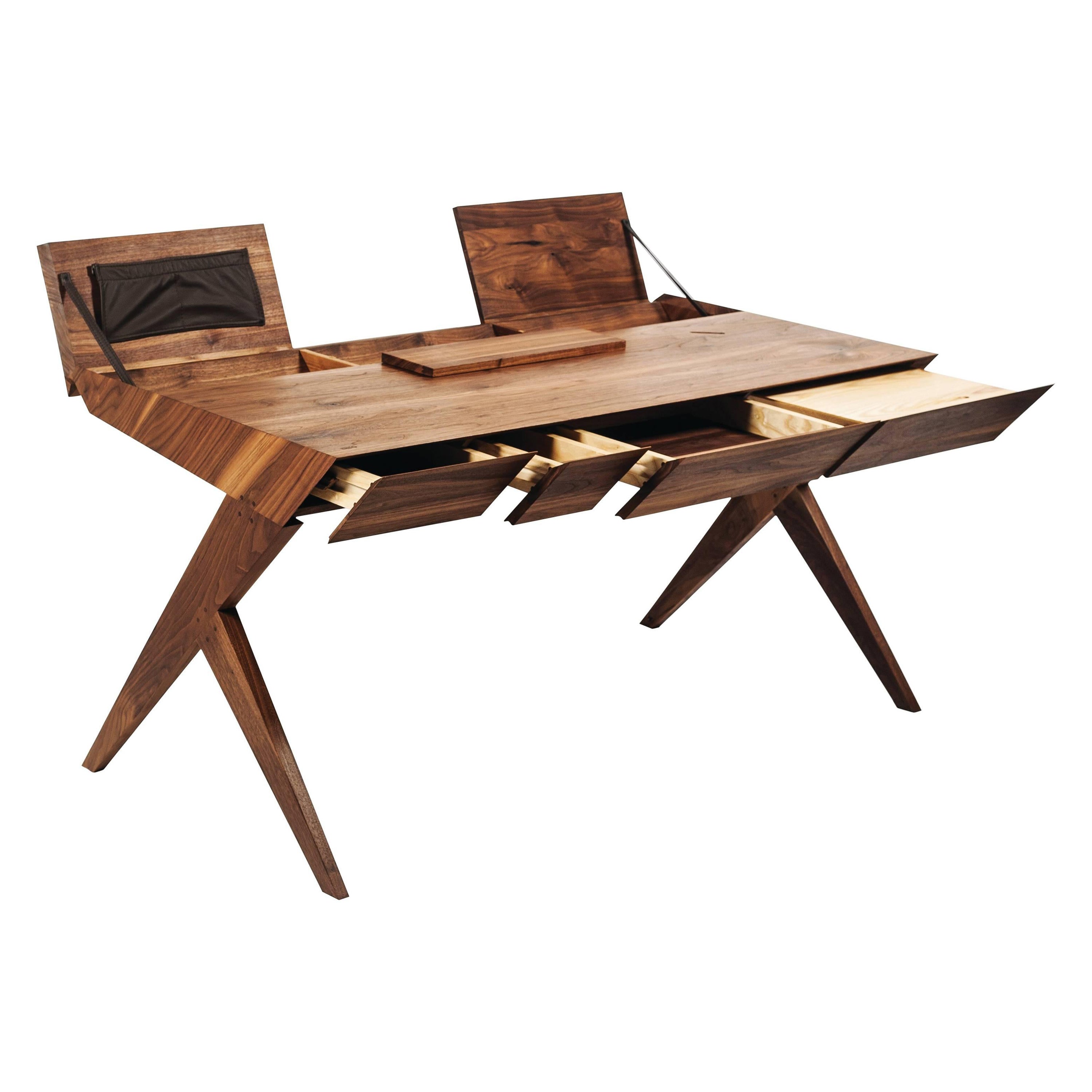 "Locust" Wood Desk by Alexandre Caldas For Sale