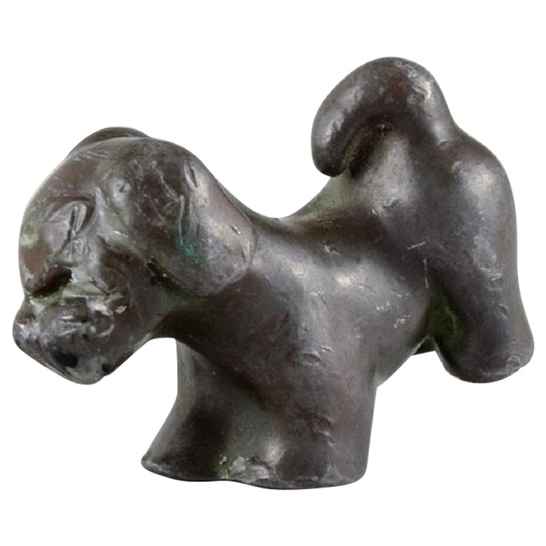 Just Andersen '1884-1943', Denmark, Rare and Early Puppy in Disco Metal For Sale