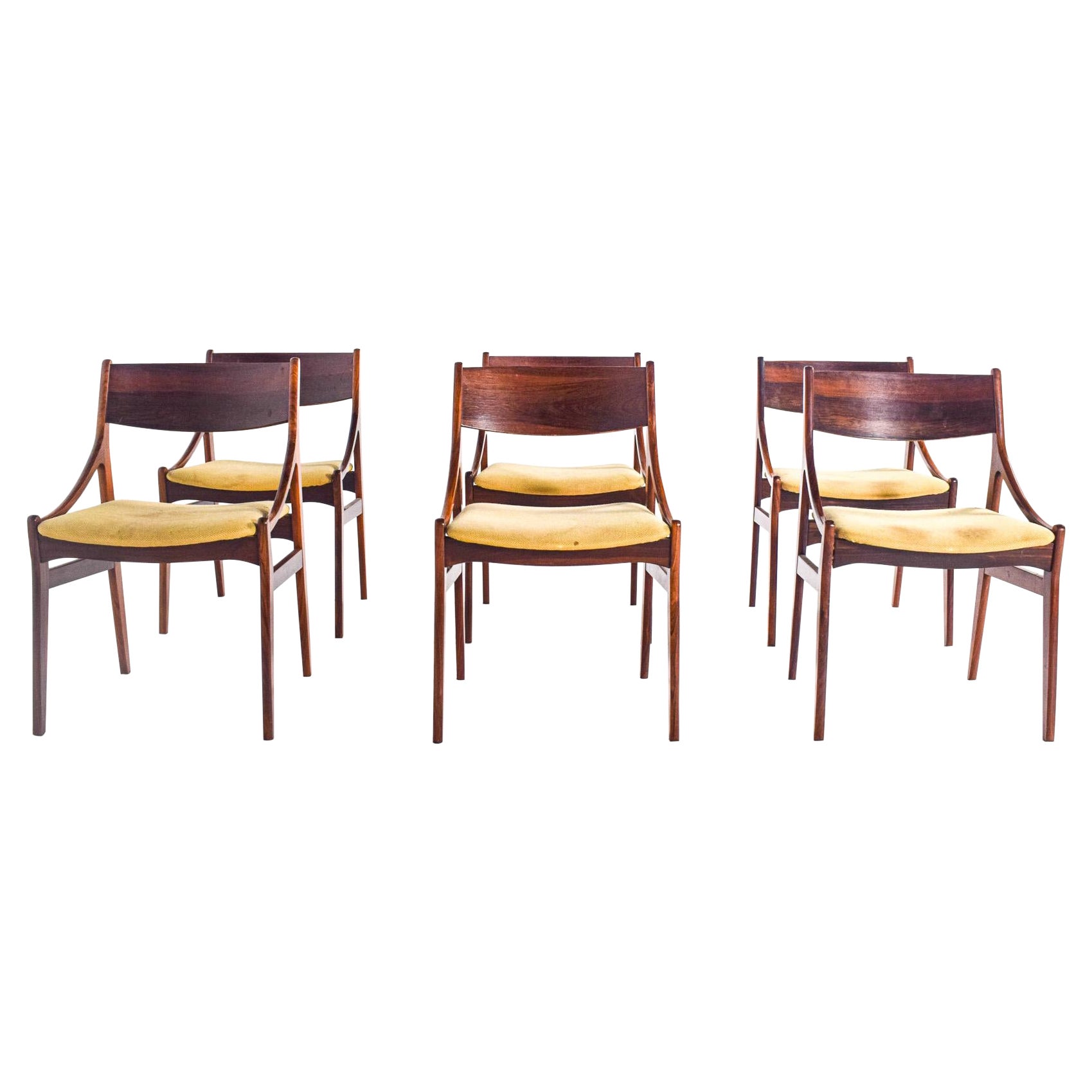 Mid-Century Rosewood Dinning Chairs by Vestervig Erikson for Brdr. Tromborg For Sale
