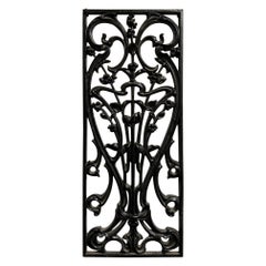 Early 20th Century Antique French Art Nouveau Iron Panel from Paris France