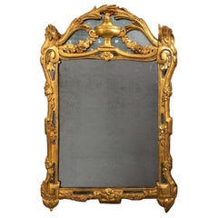 Antique Italian Baroque Carved Giltwood Mirror