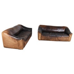 Pair of three seater DS47 sofas by De sede, 1960s