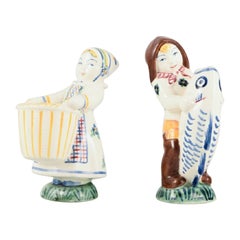 Two Children's Aid Day Figures, Aluminia, 1940s