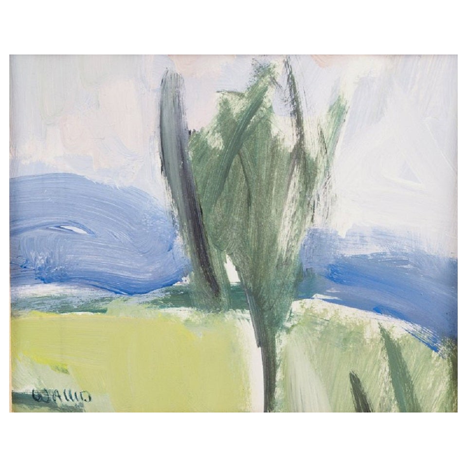 Helmer Wallin '1906-2004', Sweden, Watercolor on Paper, Modernist Landscape For Sale