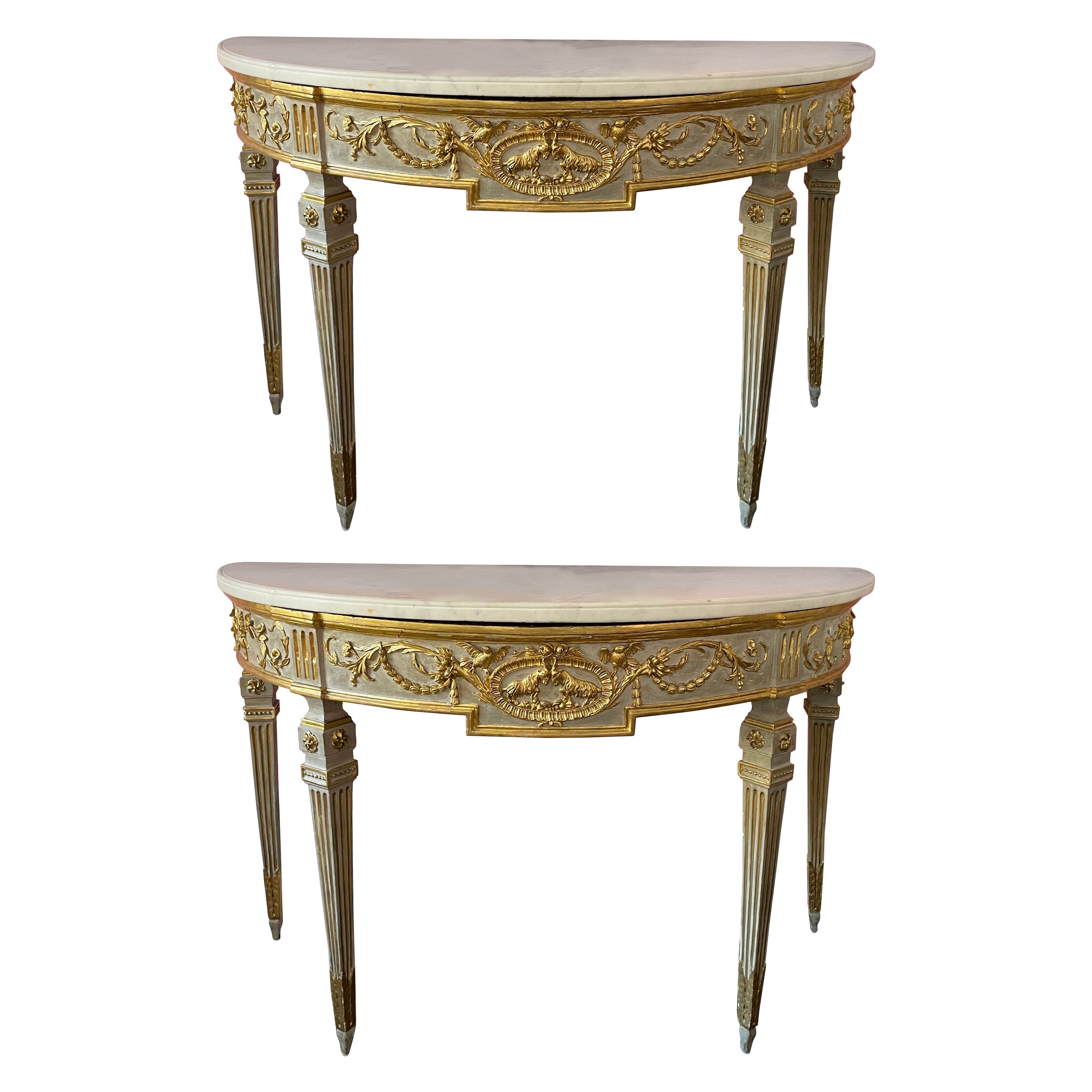 Pair of 18th-Century Italian Console Tables For Sale