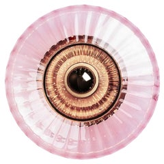 Optic-Wandleuchter XL Rose mit goldenem Eyeball, New Wave