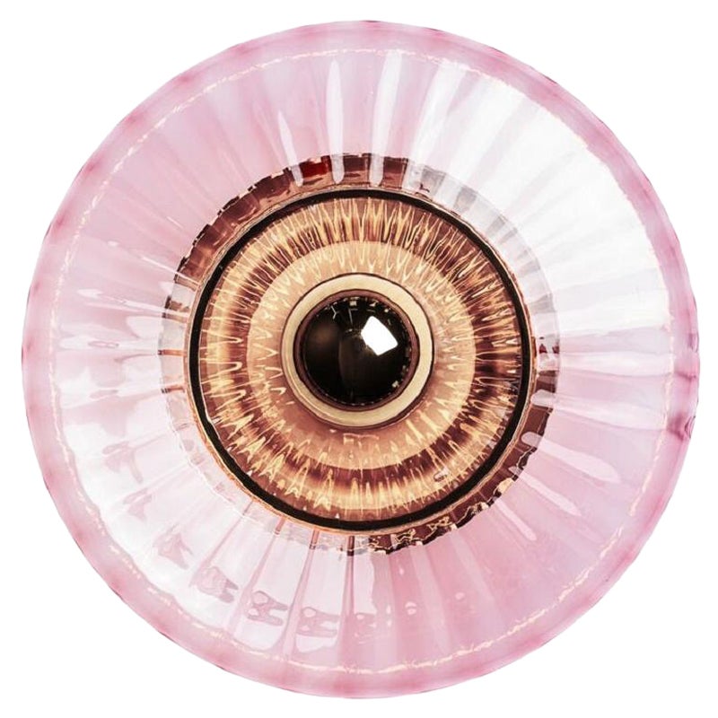 Optic Wandleuchter XL Rose mit Glühbirne und goldenem Eyeball, Wave