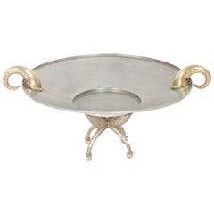 Vintage Modern Silver and Brass Bowl