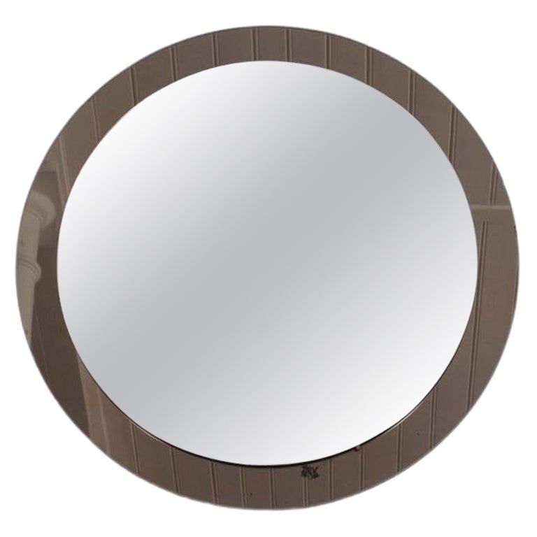 Round Italian Twotone Mirror, Design: Antonio Lupi by Cristal Luxor, 1960s