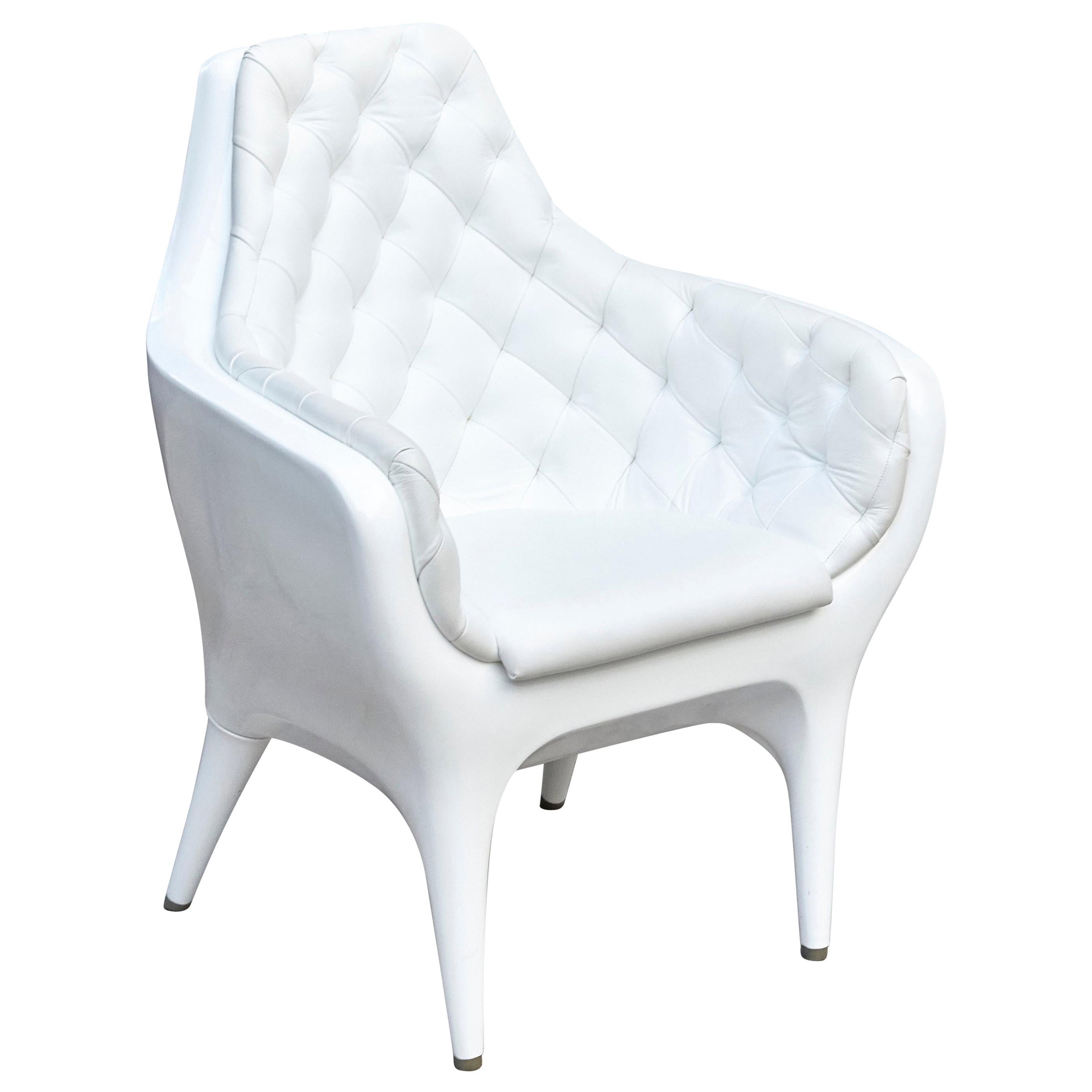 White Jaime Hayon Contemporary Showtime Armchair Lacquered