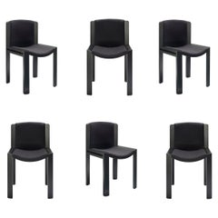 Set of Six Joe Colombo 'Chair 300' Wood and Kvadrat Fabric by Karakter