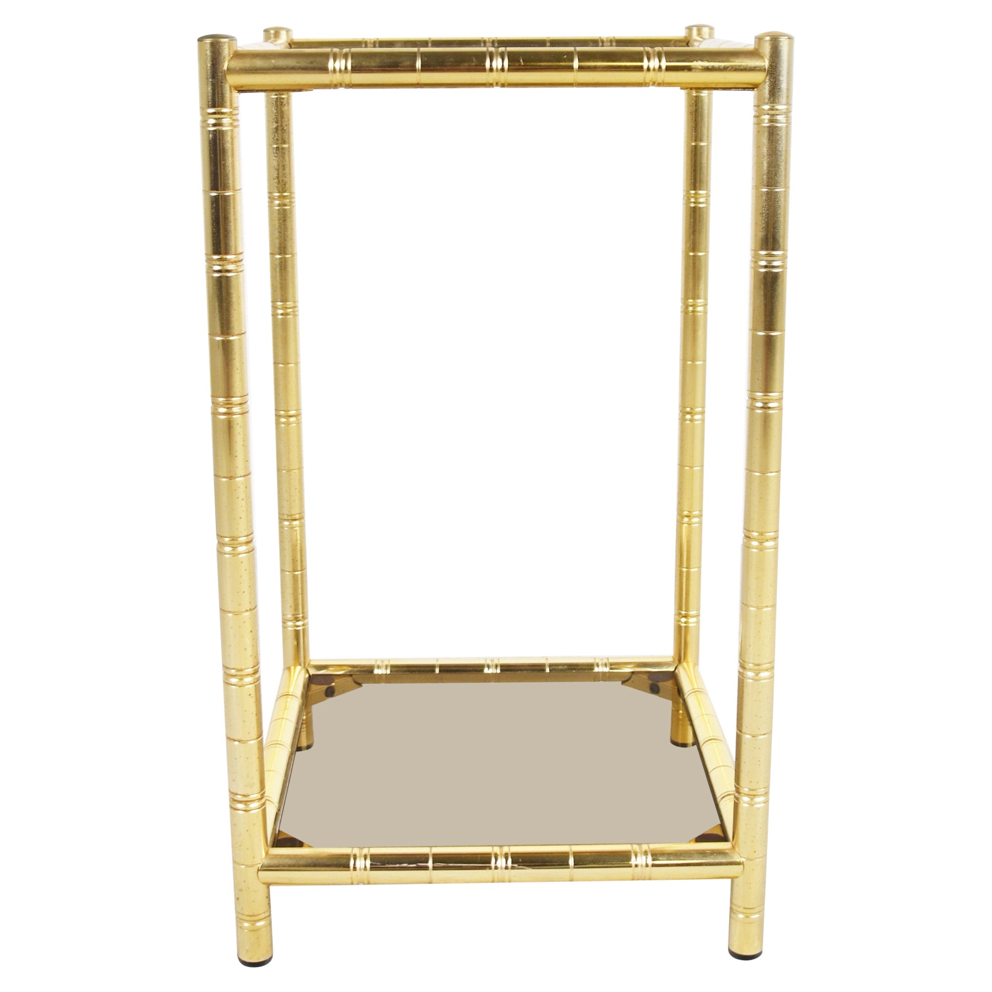 Brass faux bamboo side table 1970s