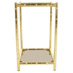 Brass faux bamboo side table 1970s