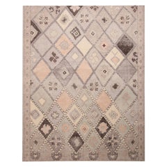 Rug & Kilim’s Gray and Blue Wool Rug from the Homage Collection