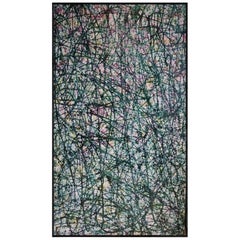 Contemporary abstract painting in the taste of Jackson Pollock and Larry Poons