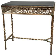 Oscar Bach Bronze and Marble Side Table