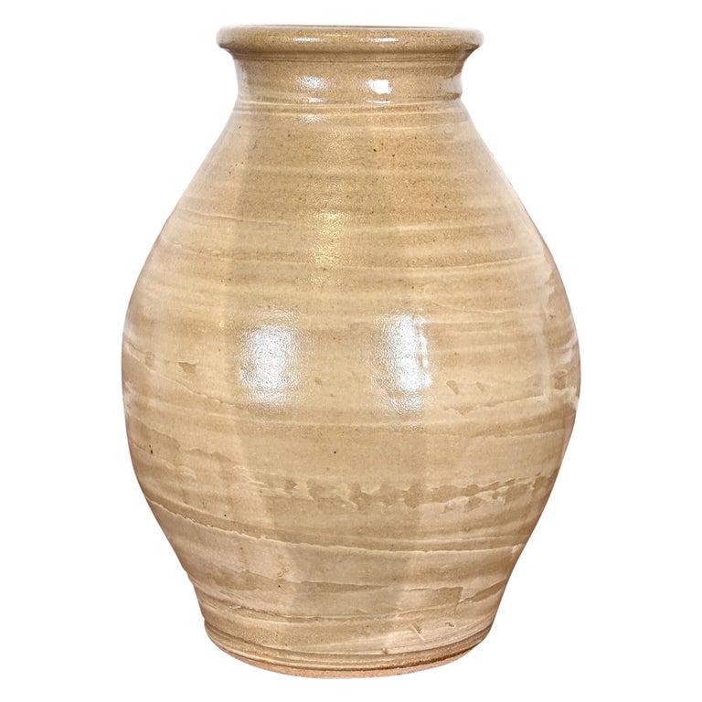 Large Glazed Studio Pottery Vase For Sale at 1stDibs