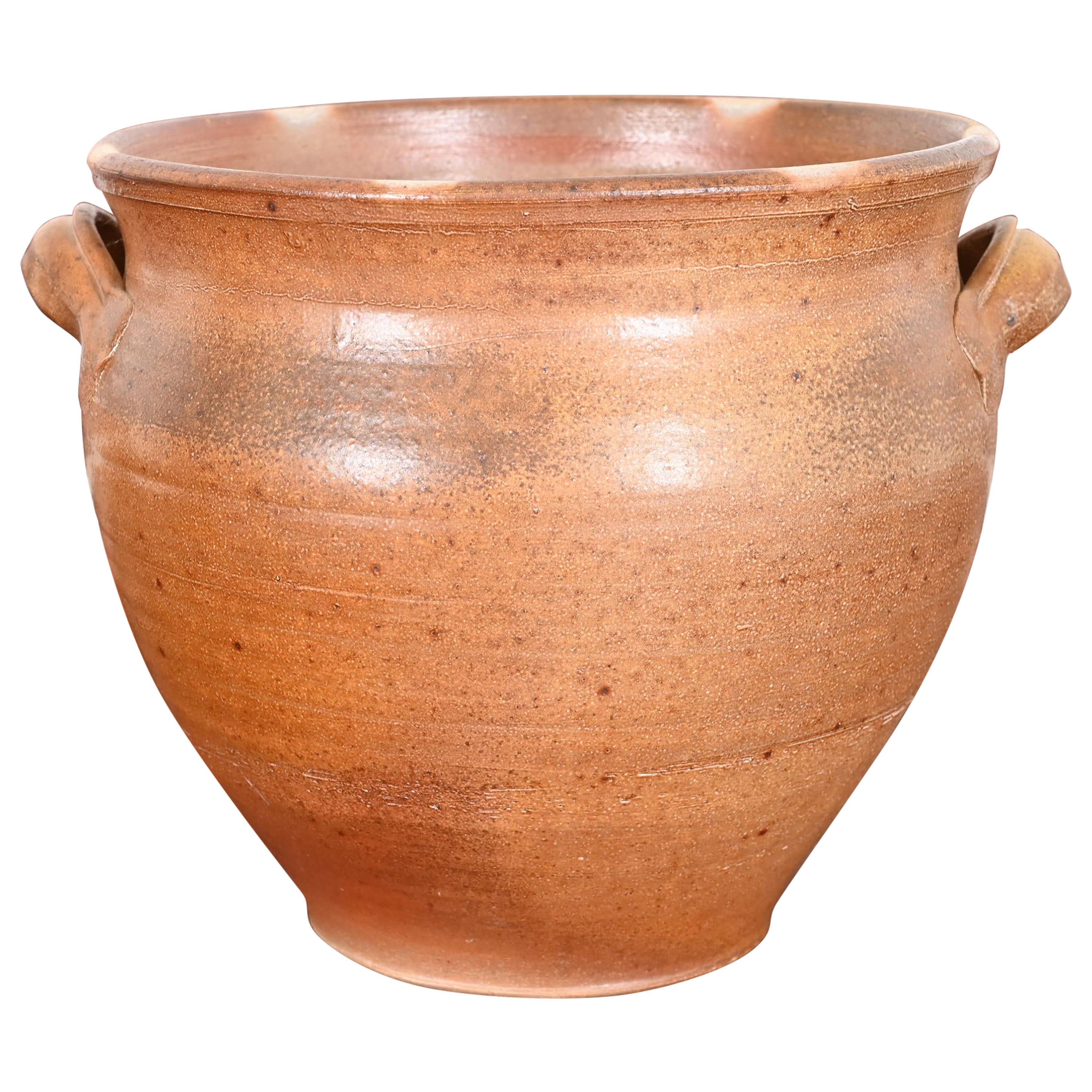 Large Glazed Ceramic Studio Pottery Vase For Sale