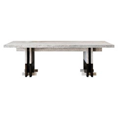 Rift Travertin Dining Table by Andy Kerstens