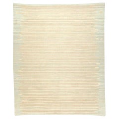 Contemporary Kilim, Soft Colors with Lines Handmade in Wool Design