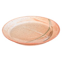 Large Painted Glazed Ceramic Studio Pottery Platter or Shallow Bowl