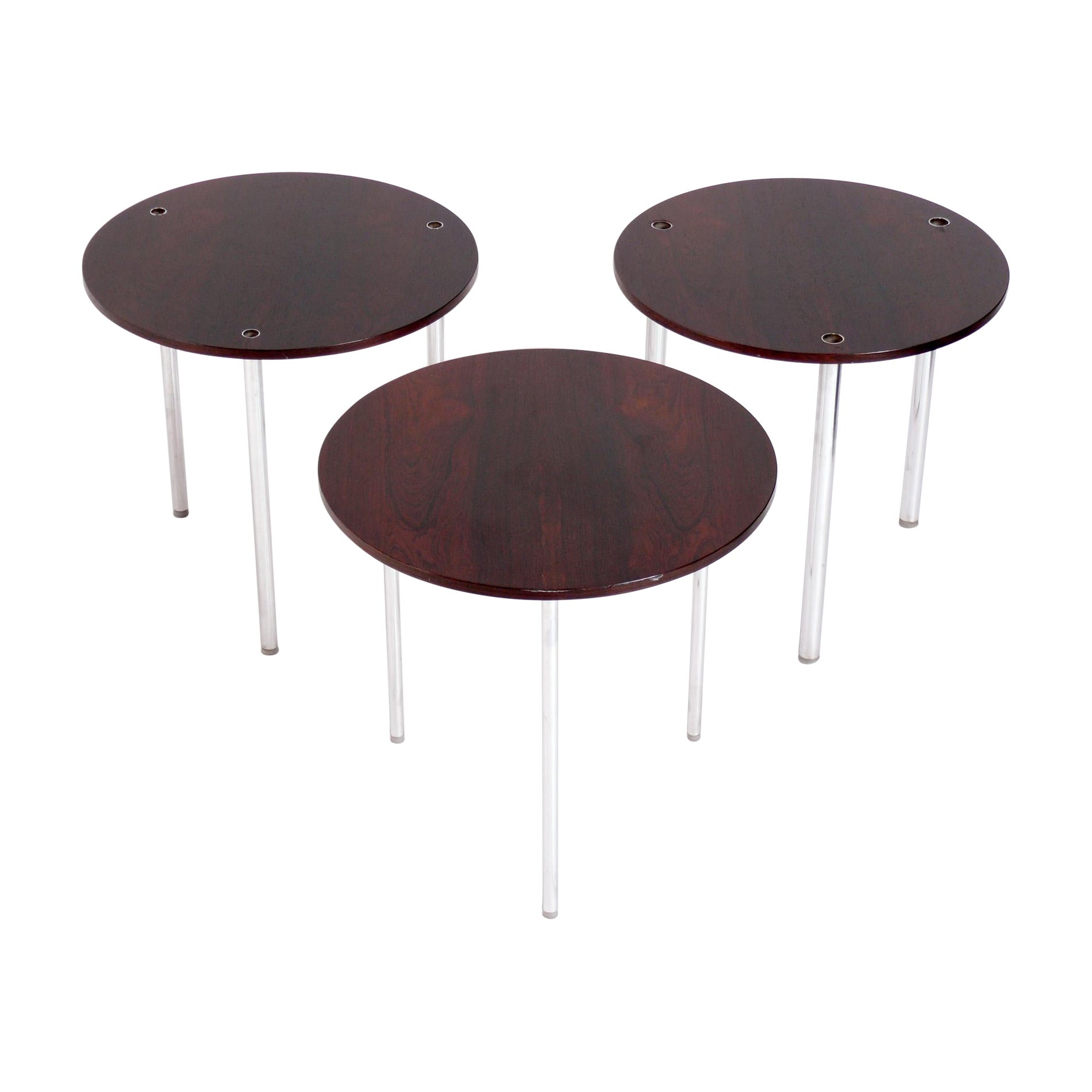 Tables empilables danoises modernes en bois de rose par Poul Norreklit  