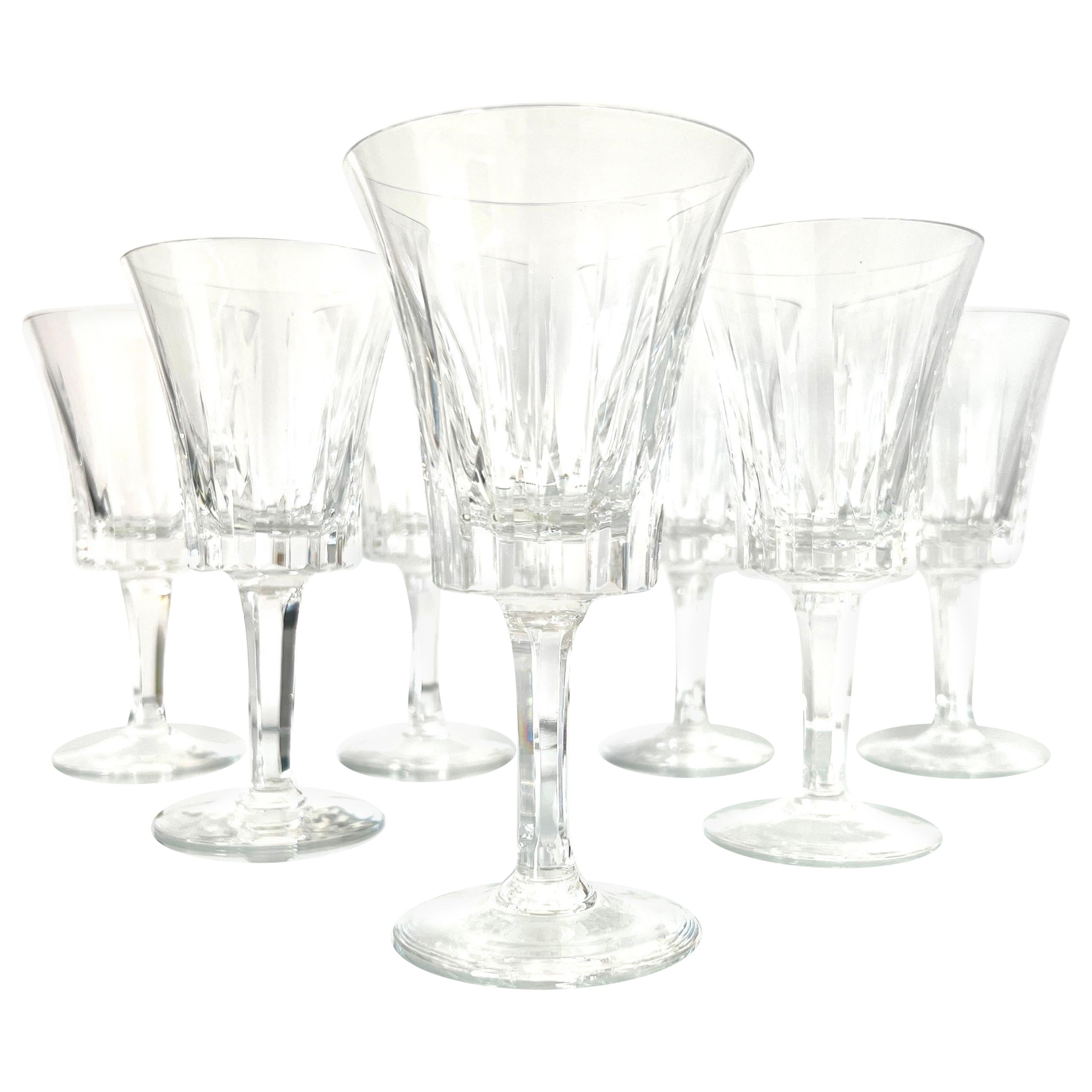 Ensemble de sept verres à vin en cristal vintage par Gorham, vers 1970
