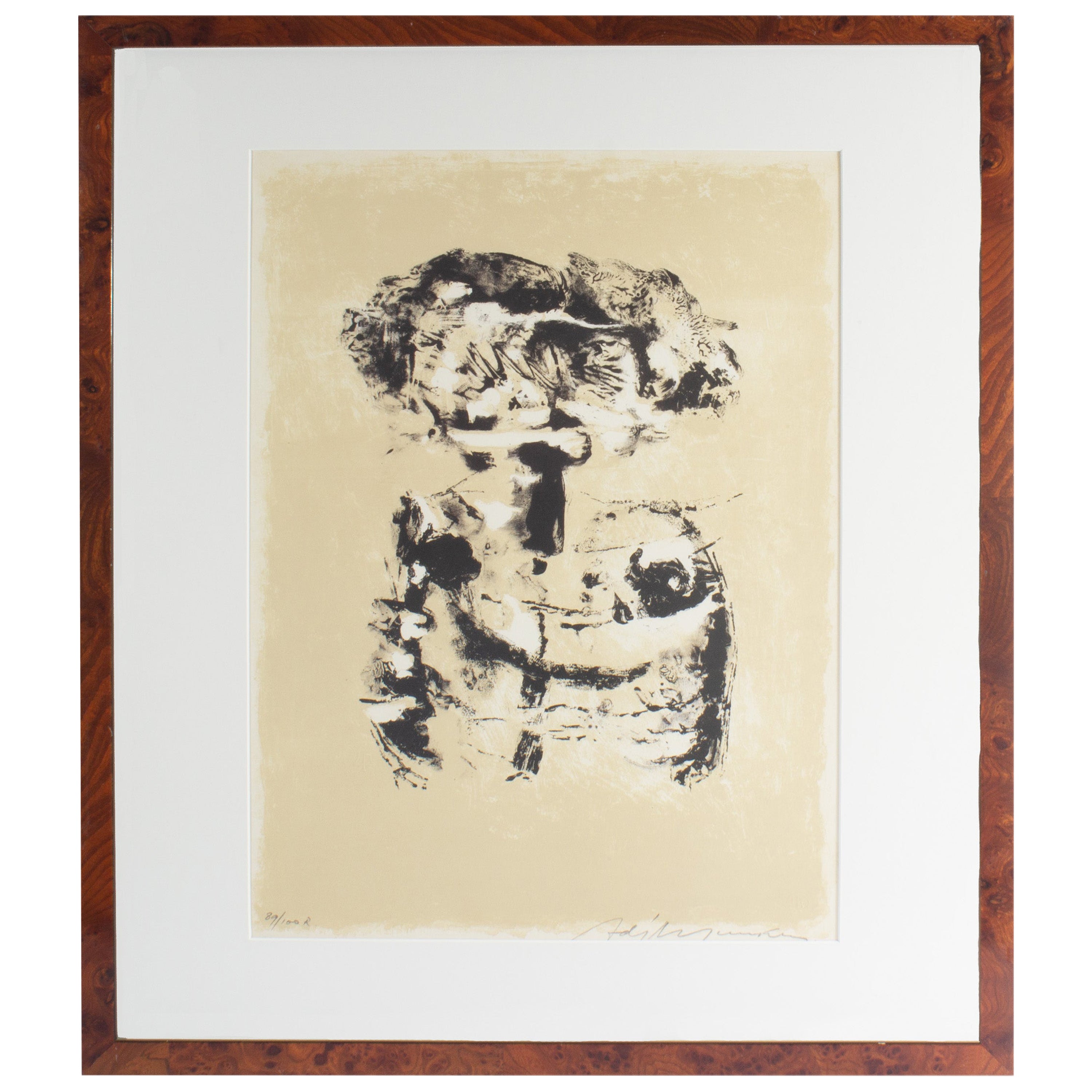 Adja Yunkers Signed 1960s “Salt iv” Limited Edition Abstract Lithograph For Sale